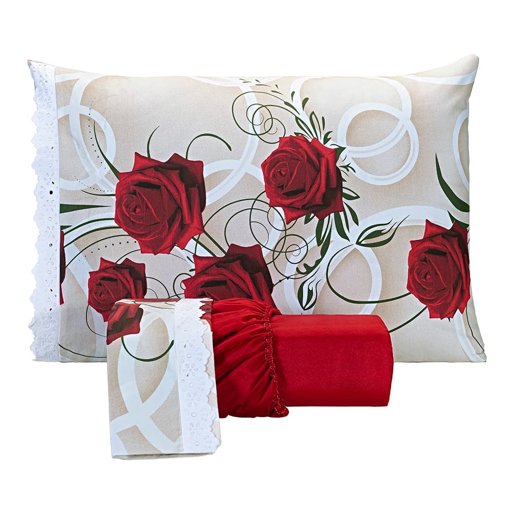 Jogo De Lençol Estampado + Fronha Solteiro Casal Queen King Super King