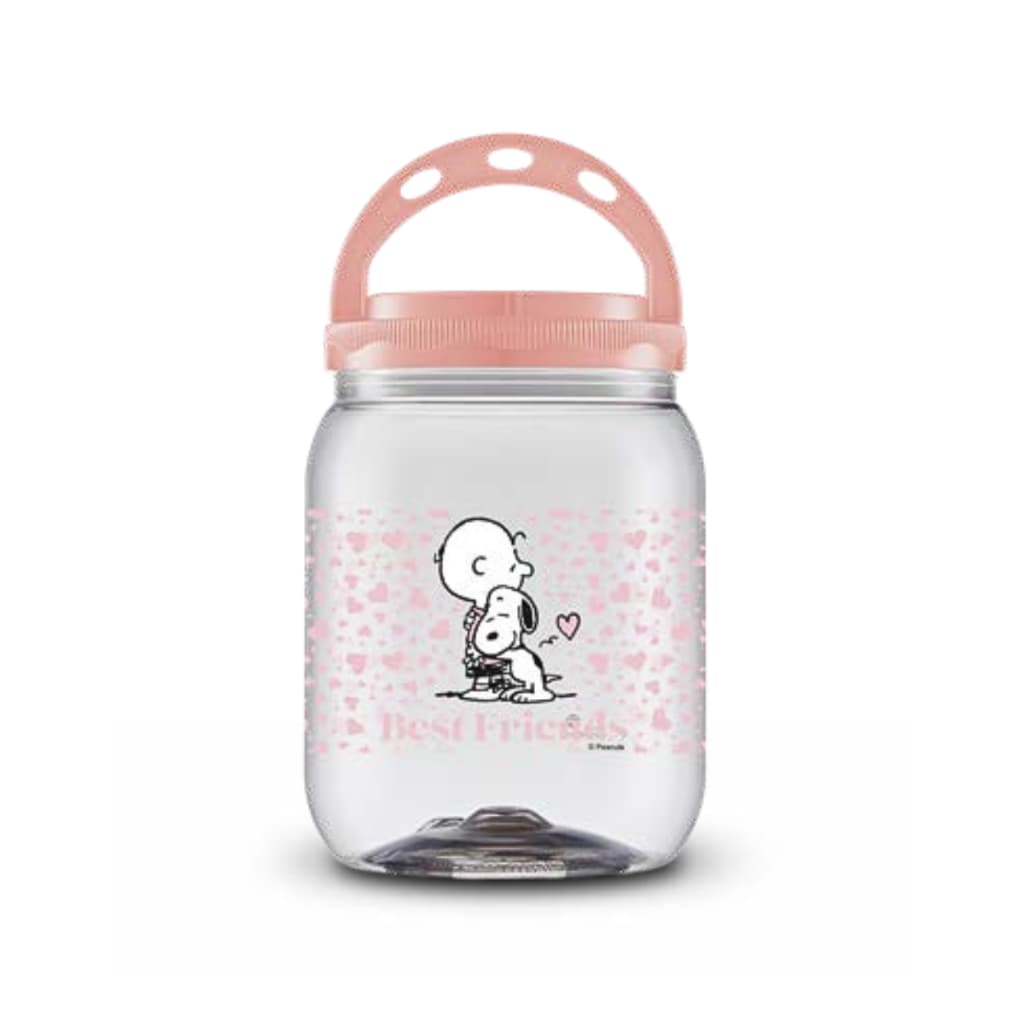 Pote Porta Ração Petisco Armazenador 1,7L Snoopy Best Friends Porta Guarda Ração Com Alça Gato Cachorro Contêiner
