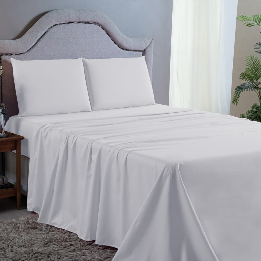 JOGO DE LENÇOL PARA CAMA CASAL 4 PEÇAS MICROPERCAL 400 FIOS COM ELASTICO CAMA BOX