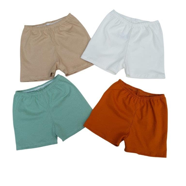 Kit Shorts Tapa Fralda Algodão Infantil Bebê Fresquinho