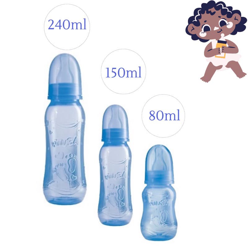 3 Mamadeiras Para Bebê Azul/ Rosa Qualidade Premium