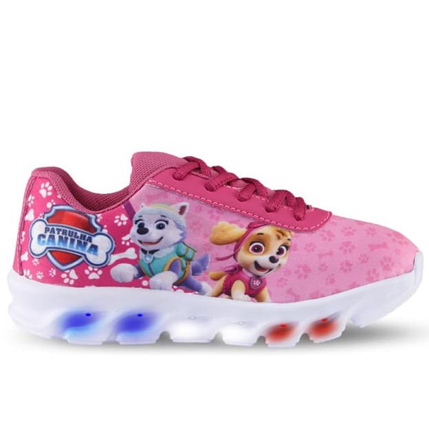 Tênis Infantil De LED Menina Skay Patrulha Canina Confortável Promoção