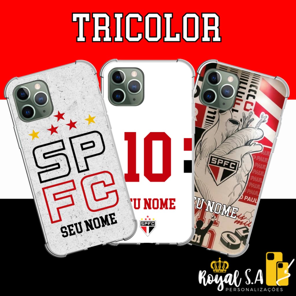 Capinha personalizada Tricolor para todos os aparelhos Samsung/ Iphone/ Motorola/ Xiaomi