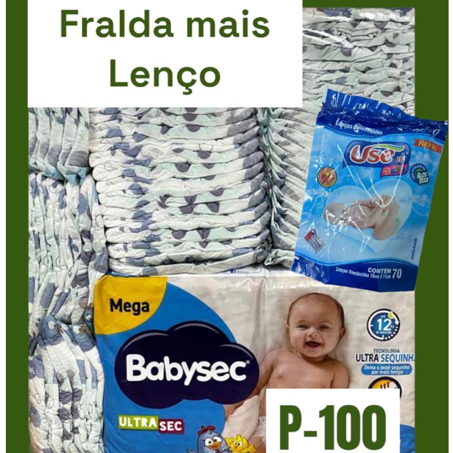 Fralda  DESCARTAVEL INFANTIL ORIGINAL Babysec Pacotão Econômico   NOTURNA COM GARANTIA MAIS LENÇO
