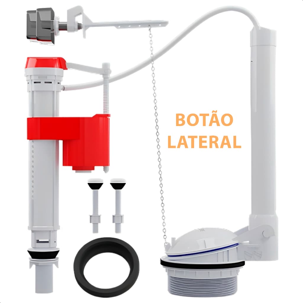 Mecanismo Acionamento Lateral Ajustável Universal Kit Completo Válvula de Reparo Para Caixa Acoplada