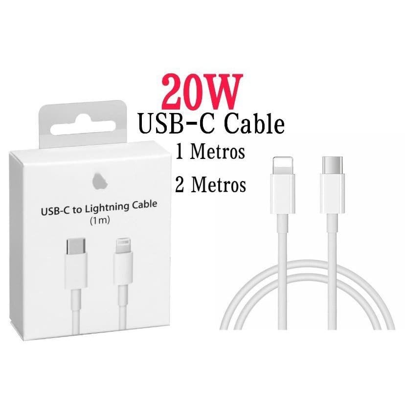Cabo de iPhone Lightning 20W Usb-C Tipo C  1M/2M USB de Carregamento Rápido/Dados