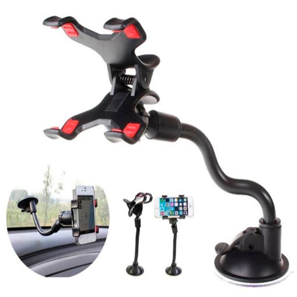 Suporte Celular Carro Gps Veicular Universal Flexível Vidro LE-016