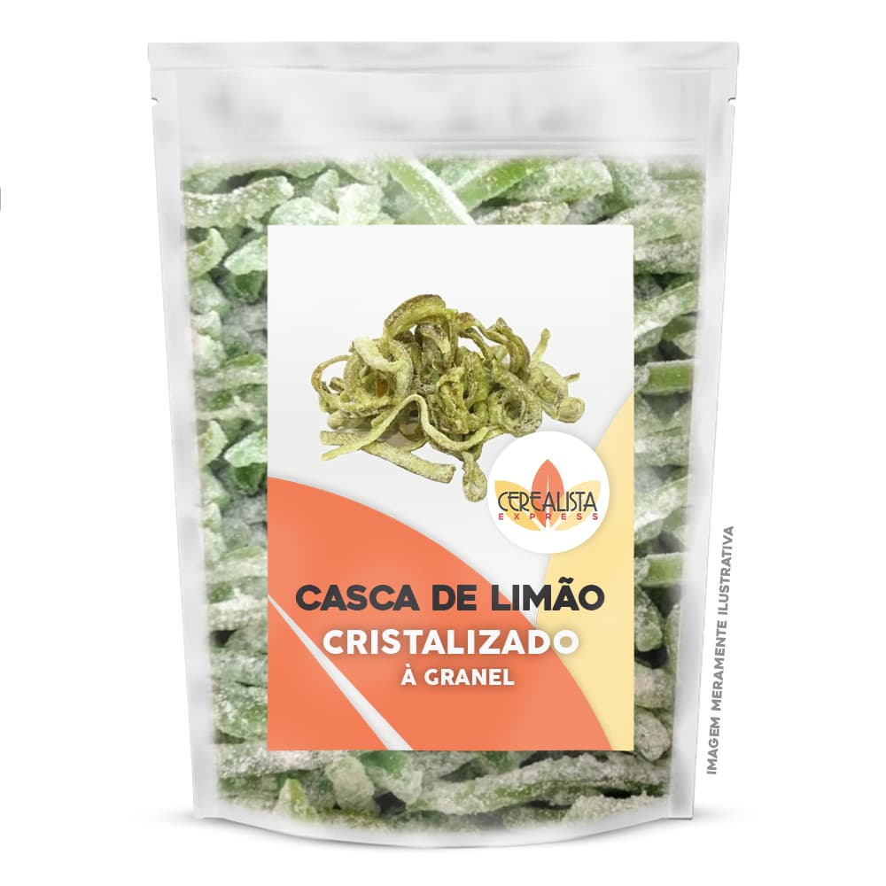 Casquinha de Limão Cristalizado Granel Fruta Desidratada Snack Saudável