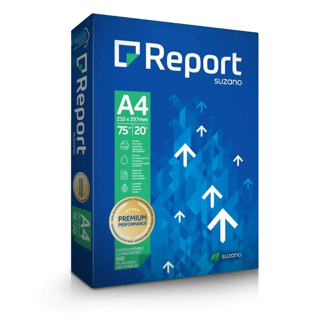 Papel Sulfite A4 500/100 folhas Branco 75g/m² Report escola escritório
