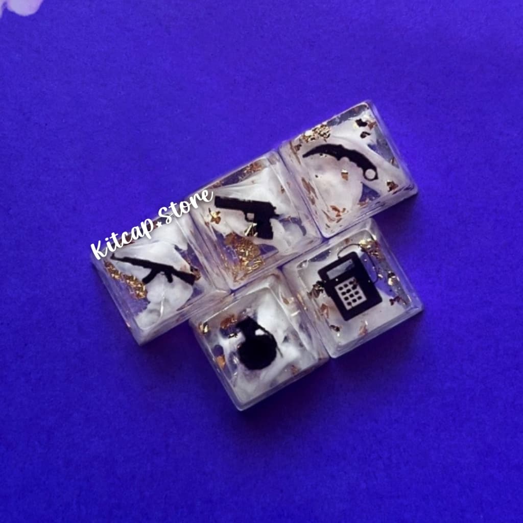 Kit Teclas CS GO -  Efeito Névoa -Tecla Para Teclado Mecânico Efeito Smoke - CS2 - Keycaps Para Teclado Mecânico