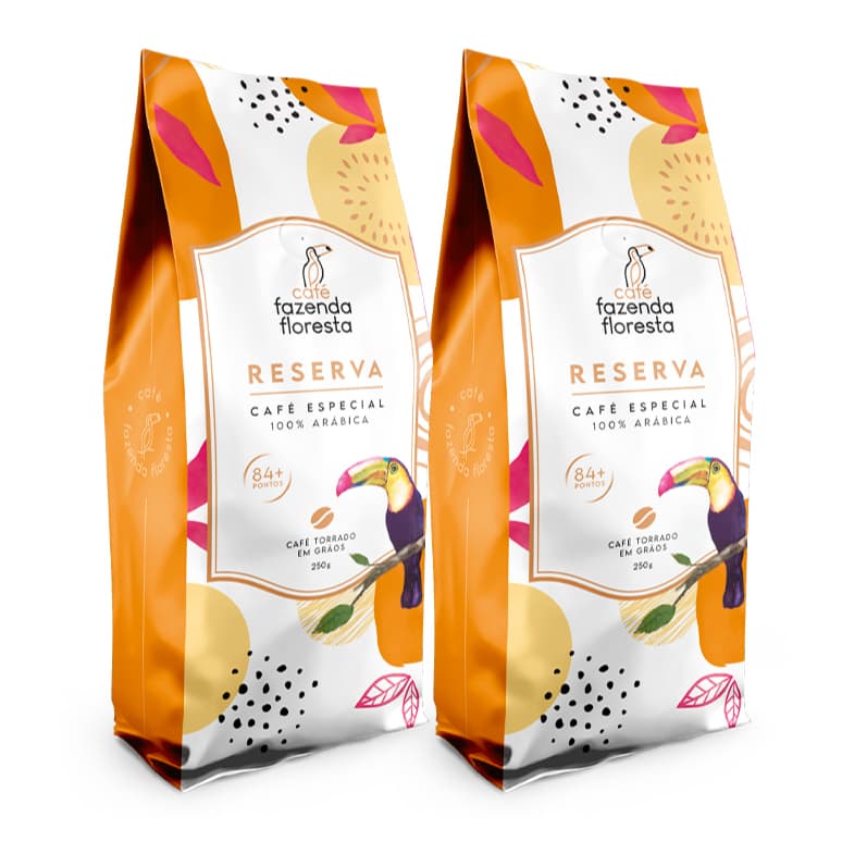 Café Fazenda Floresta - Kit Café Especial Reserva Torrado em Grãos - 2 Pacotes De 250g