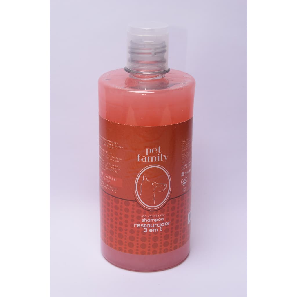 Shampoo Pet Family Restaurador 3 Em 1 Para Cães Gatos 500 ml