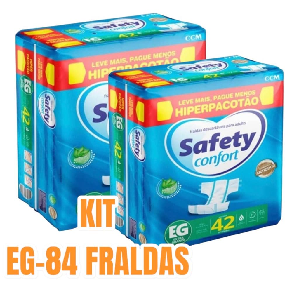 Fralda Geriátrica Safety NOTURNA KIT COM 2 PACOTES top de linha