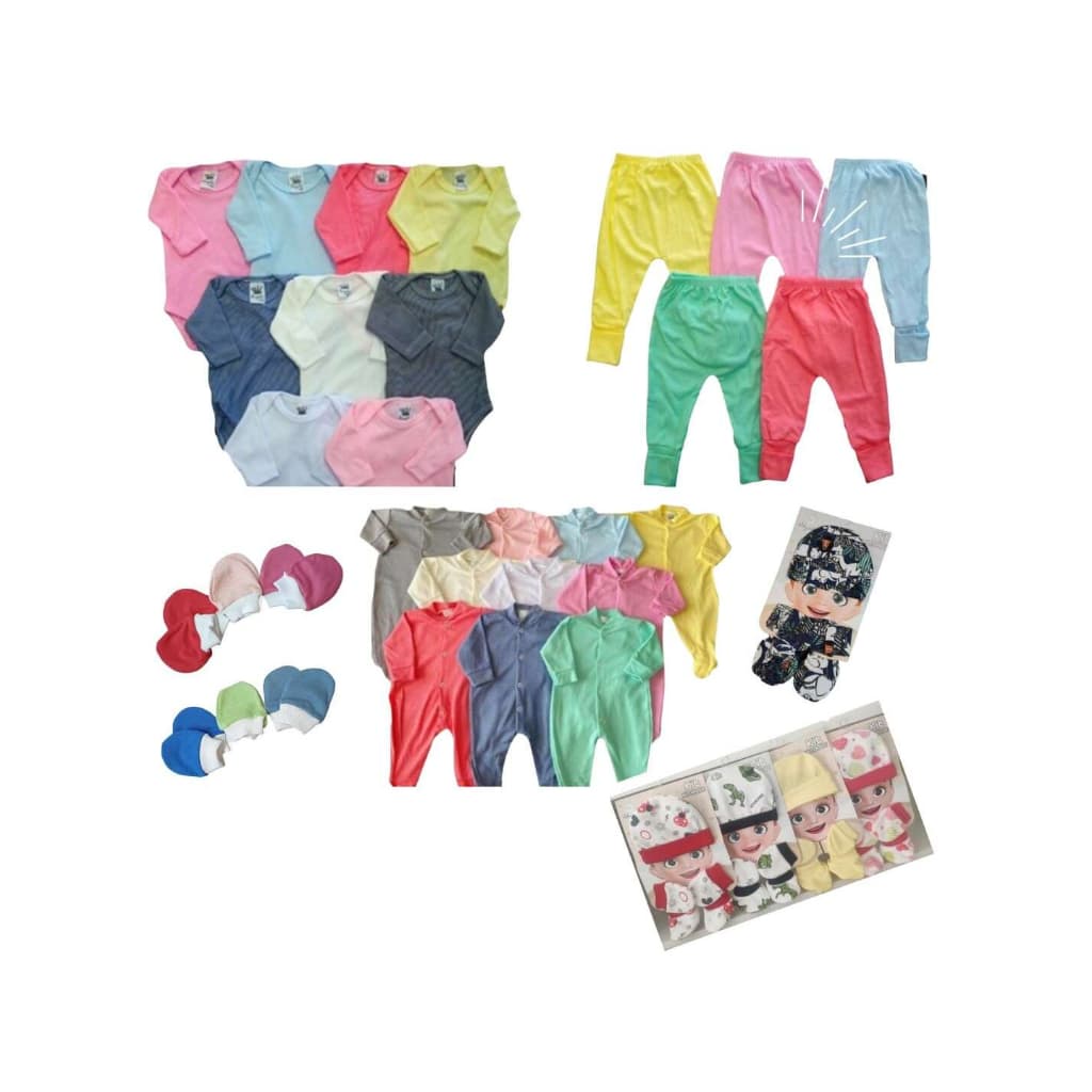 Kit C/21 Peças Body Mijão Macacão Bebê Maternidade Enxoval Promoção
