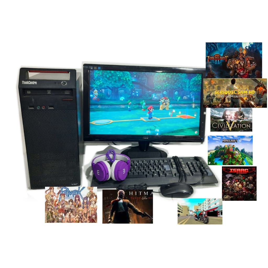 Kit Pc Computador Cpu Lenovo I5 4° Geração Memoria 8gb Ssd120gb Wi-fi Monitor 19 tecladomouse Roda Jogos 🎮 gta5 freefire