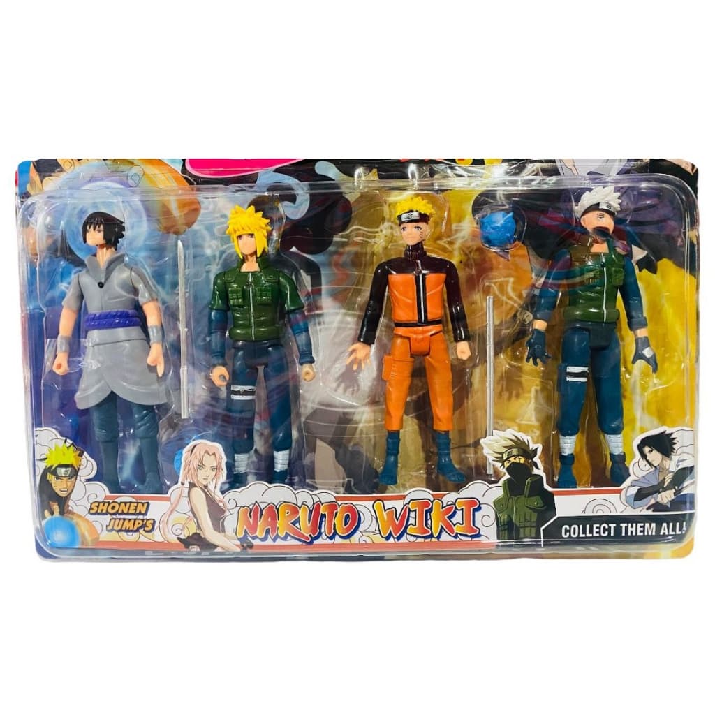 Kit 4 Bonecos Naruto Uzumaki Sasuke Kakashi  Articulados Brinquedo - 15-Cm Envio Imediato