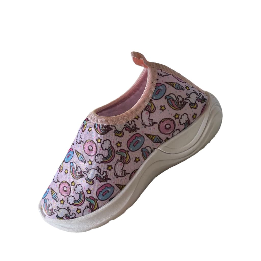 Calçado De Menina Moda Infantil Tênis Escolar Unicórnio Arco Iris Lindo Fashion e Confortável