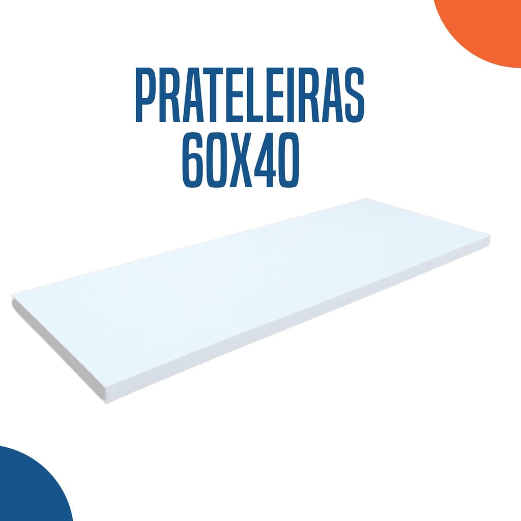 Prateleira em Mdf Branca de Parede 60x40 Madeira Com Suporte