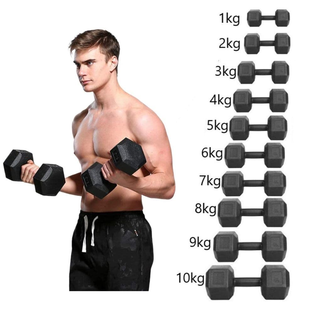 Par de Halter Sextavadi Bonafit | 1kg a 10kg | Condicionamento Musculação Funcional Academia