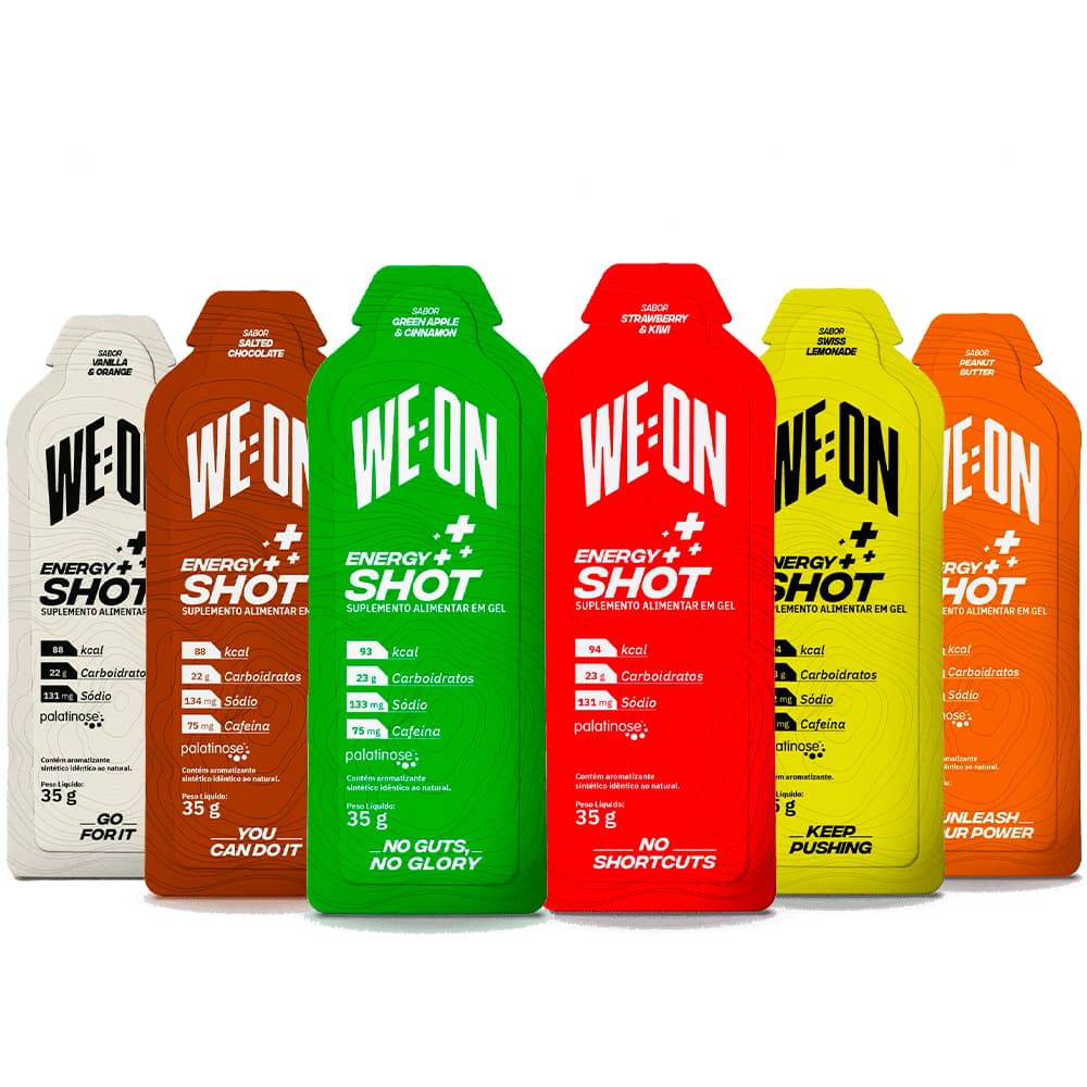 Energy Shot We:On Gel Carboidrato Kit 6 Sachês 35g para Bike Corrida Endurance