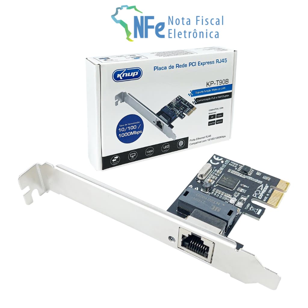 Placa de Rede Gigabit PCI Express 1000Mbps RJ45 Ethernet Lan 10 100 1000 Mbps Internet p/ PC Desktop
