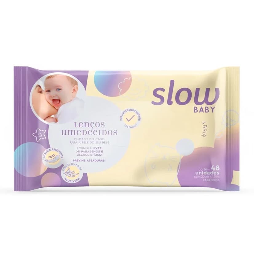 Lenços Umedecidos 48 Unidades Wipes Slow Baby LS8013