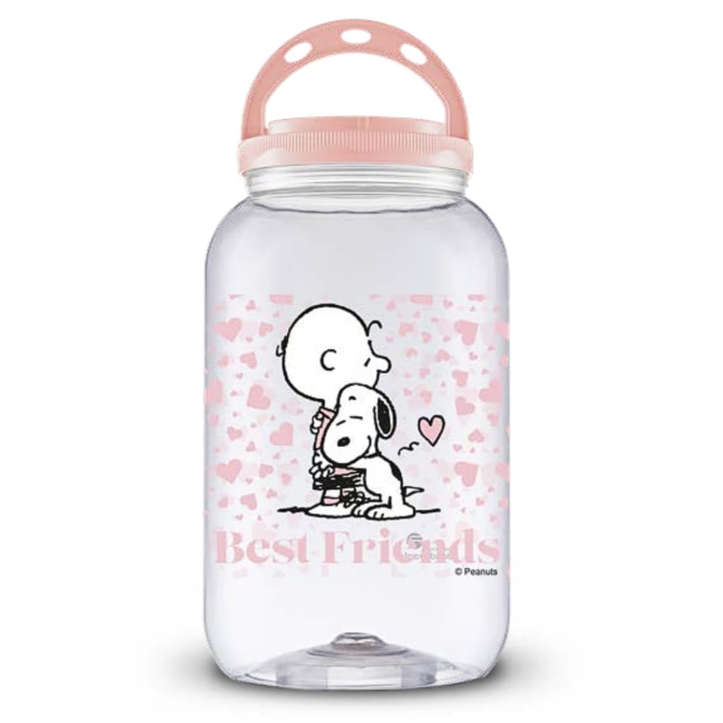 Pote Porta Ração Armazenador 3,6L Snoopy Best Friends Porta Guarda Ração Com Alça Gato Cachorro Contêiner Dispenser