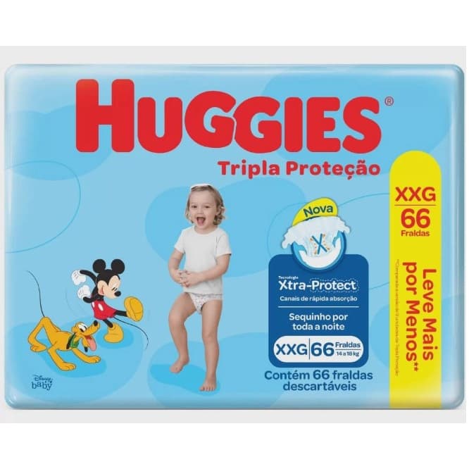 FRALDA INF HUGGIES HIPER XXG C/66