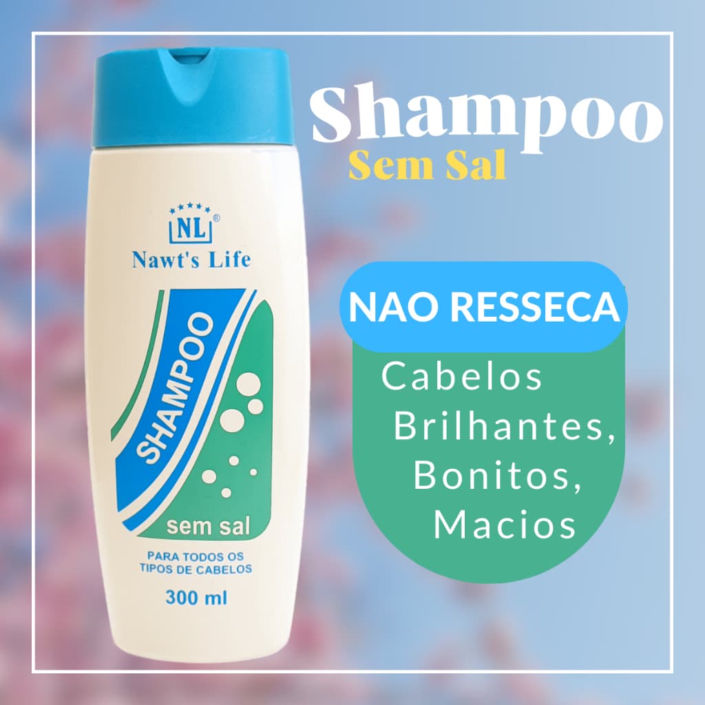 Shampoo Sem SAL Nawts Live Cabelos Maçios Tratados Sem Agredir os Fios Hidratante Capilar