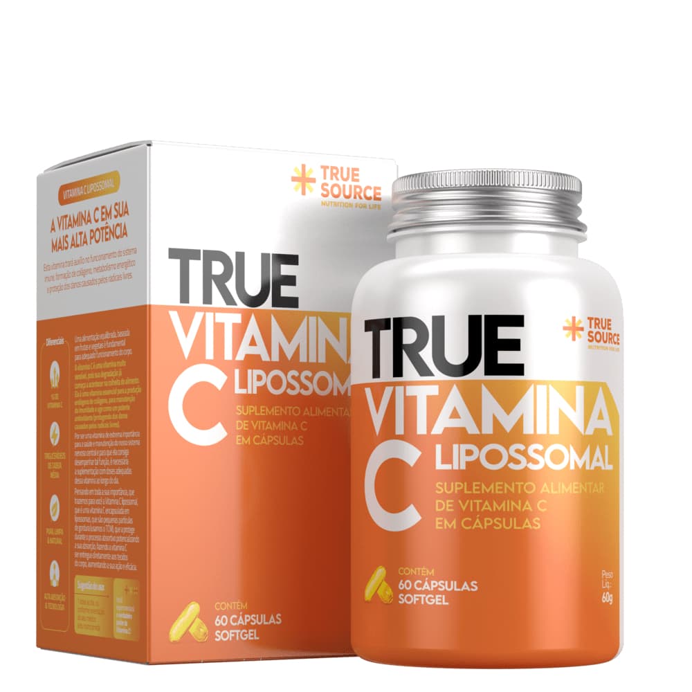 True Vitamina C Lipossomal 60cap True Source Melhor Absorção