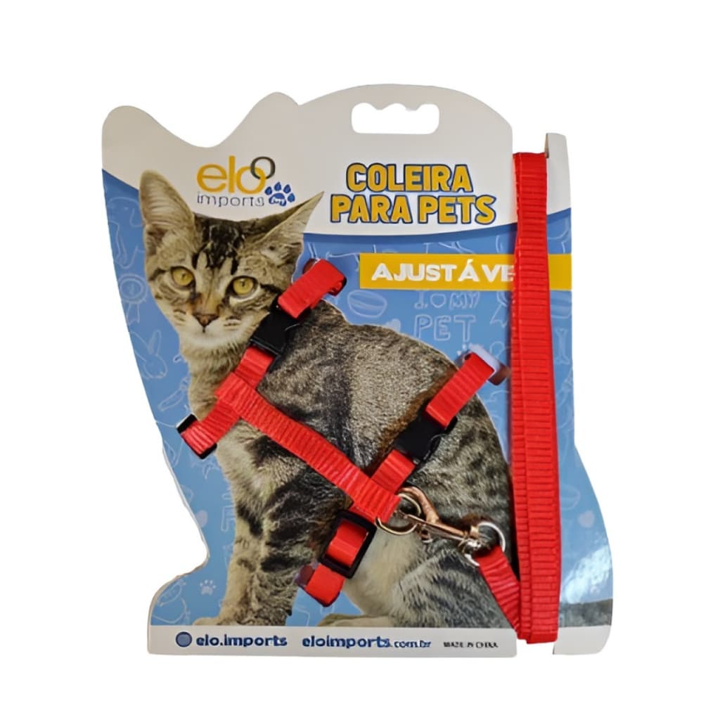 Pet Coleira Peitoral Para Gato Com Guia  Ajustável Pequeno E Médio Porte