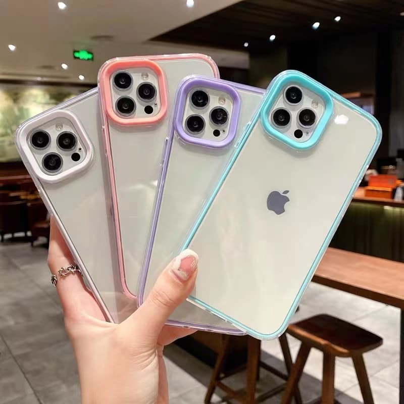Case Capinha Transparente 3 em 1 iPhone 11/11 PRO/11 PRO MAX Capa Silicone Anti Pacto Colorido