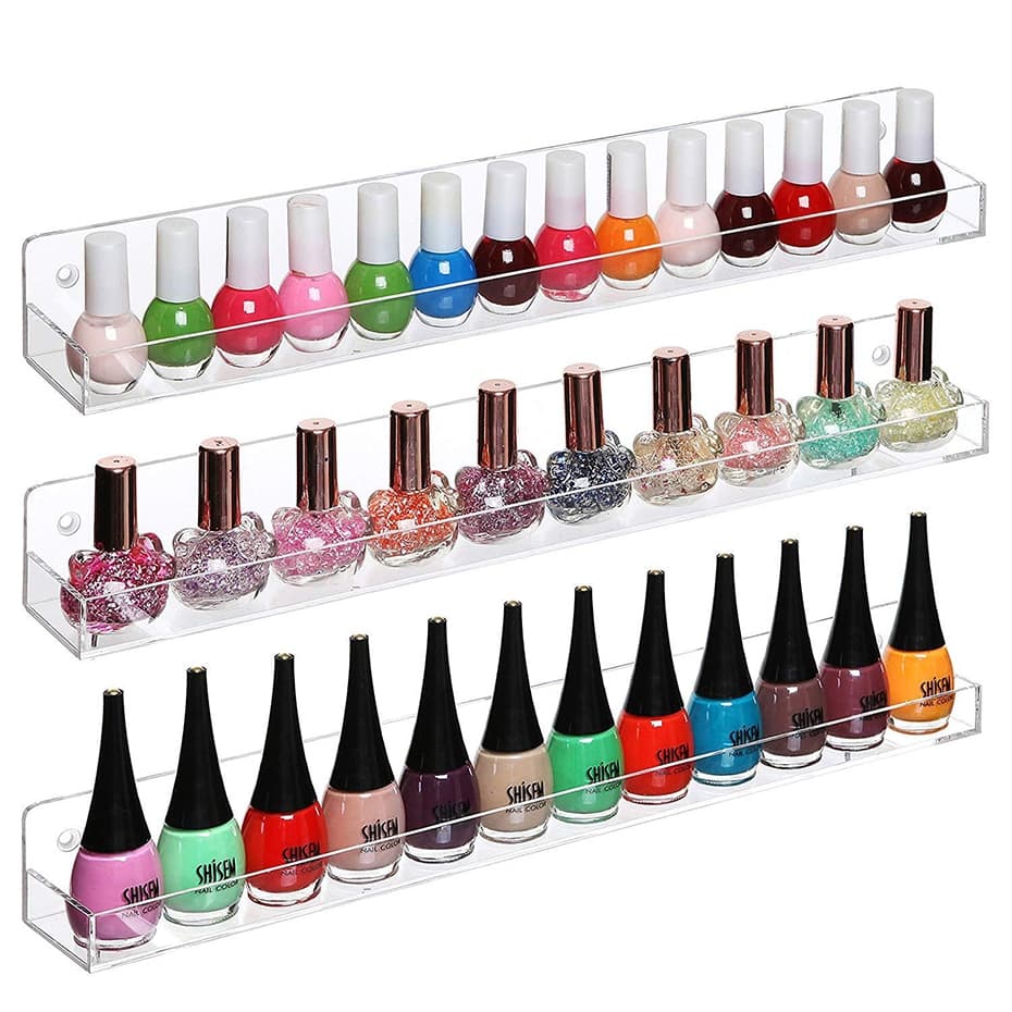 Suporte Organizador para Esmalte Unhas de Parede em Acrílico - Manicure Tintas Jóias Artesanato