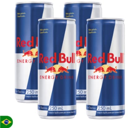 Kit 4 Energético Red Bull Energy Drink 250 ml - 4 latas