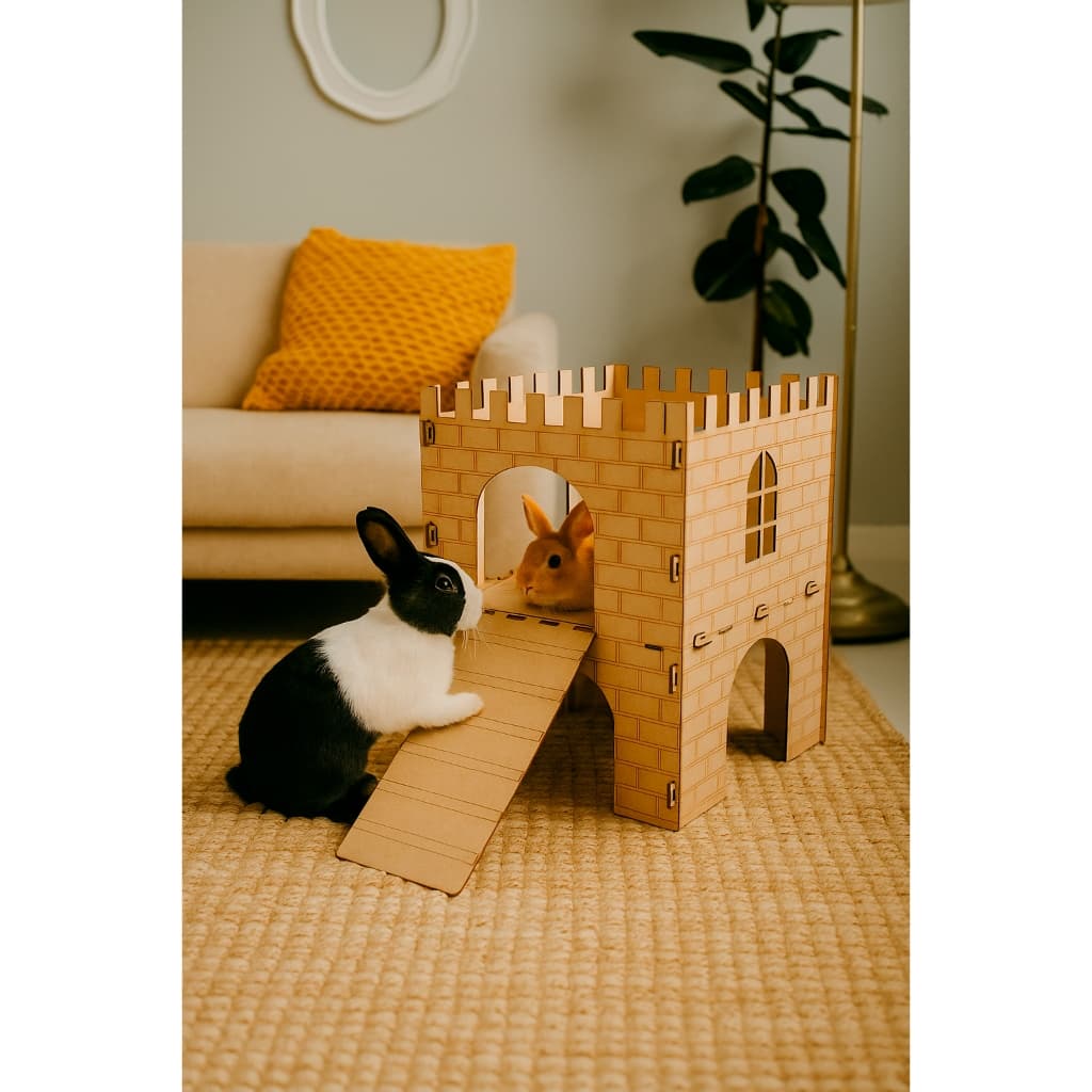Torre Casa Casinha com Rampa Escada Para Porquinhos da India, Hamster, Coelho, Gato, Chinchila
