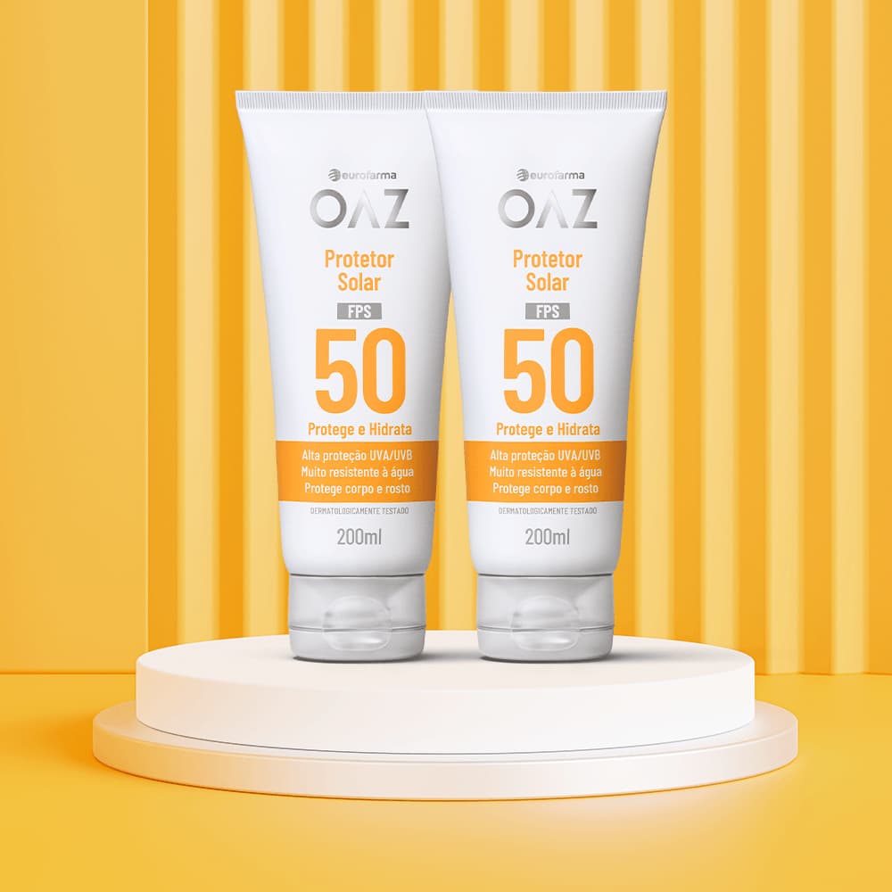 OAZ Protetor Solar FPS 50 – 200ml Cada (Kit com 2 Unidades) Eurofarma