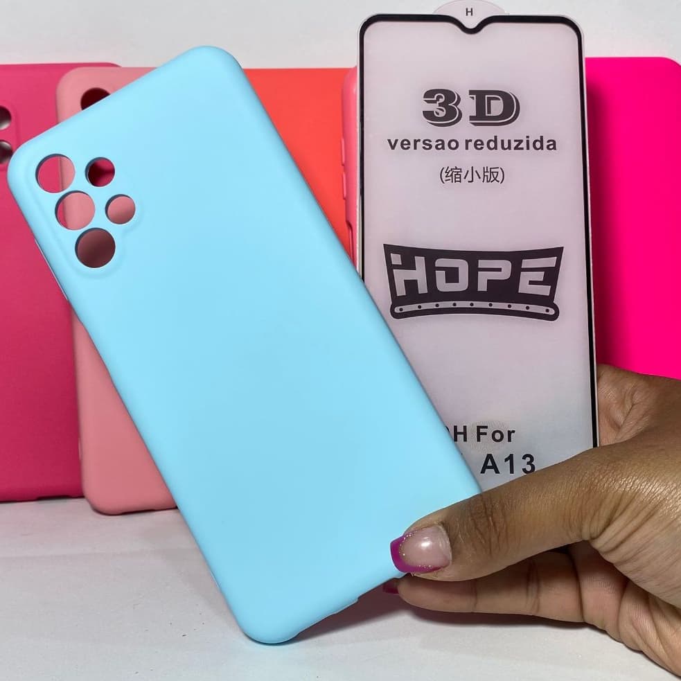 Capa A13 + Película 3D Kit Samsung Capinha Case Protetora Celular Silicone