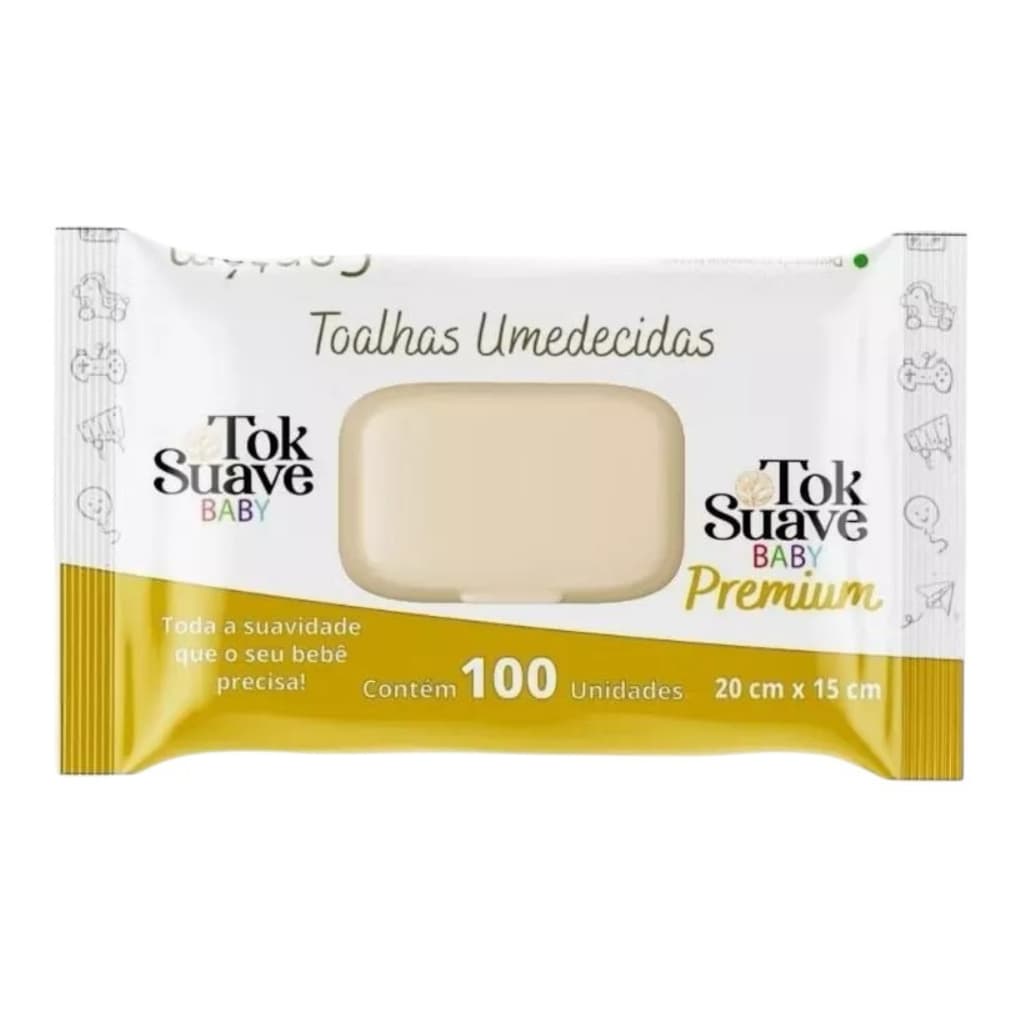 Toalhas/Lenços Umedecidos Bebê Infantil - TOK SUAVE BABY PREMIUM (100UN)