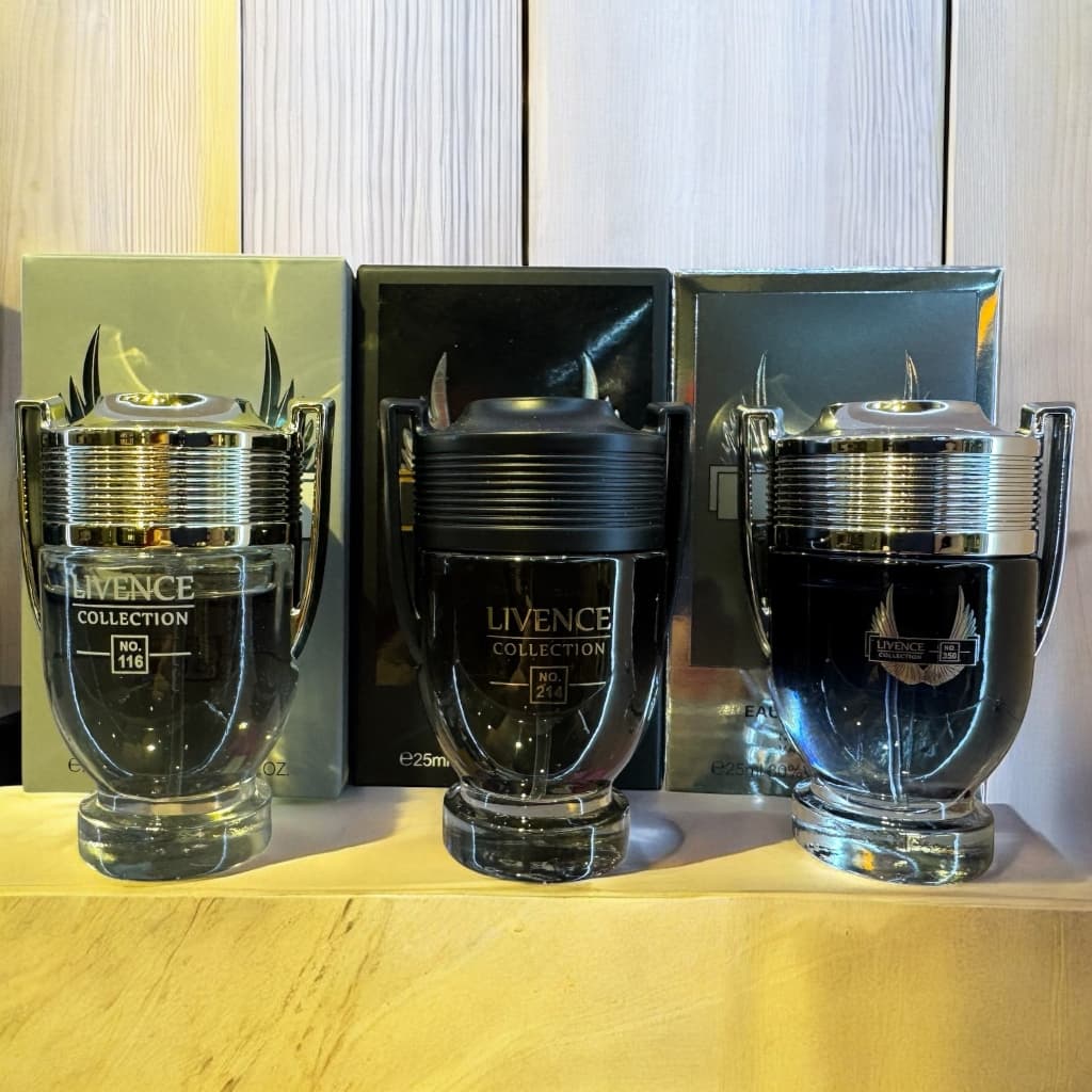 Kit 3 Perfumes Masculinos Miniatura Importado Livence Collection 25 ml Invis- 3 fragancias