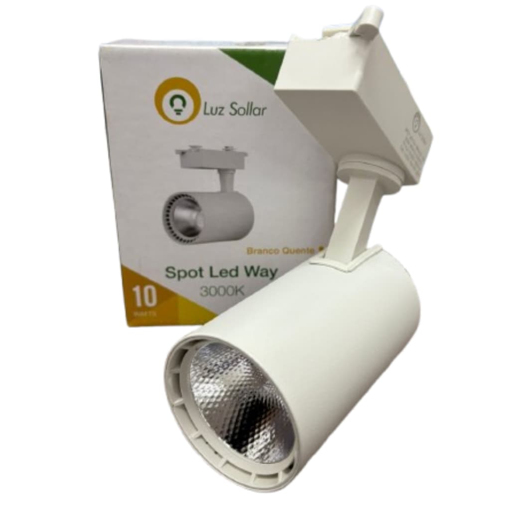 Luminária Spot LED 10W p/ Trilho - Branco - Frio (6500K)/Quente (3000K)