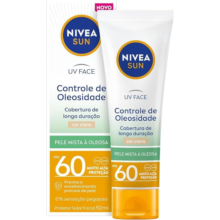 NIVEA SUN Protetor Solar UV Face Controle de Oleosidade Cor Clara FPS 60 50ml