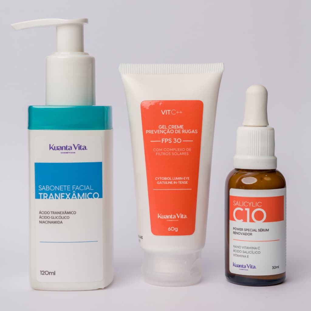 Kit Skin Care Cuidados Faciais Anti-Idade Facial Kuanta Vita Prevenção do Envelhecimento e Firmeza
