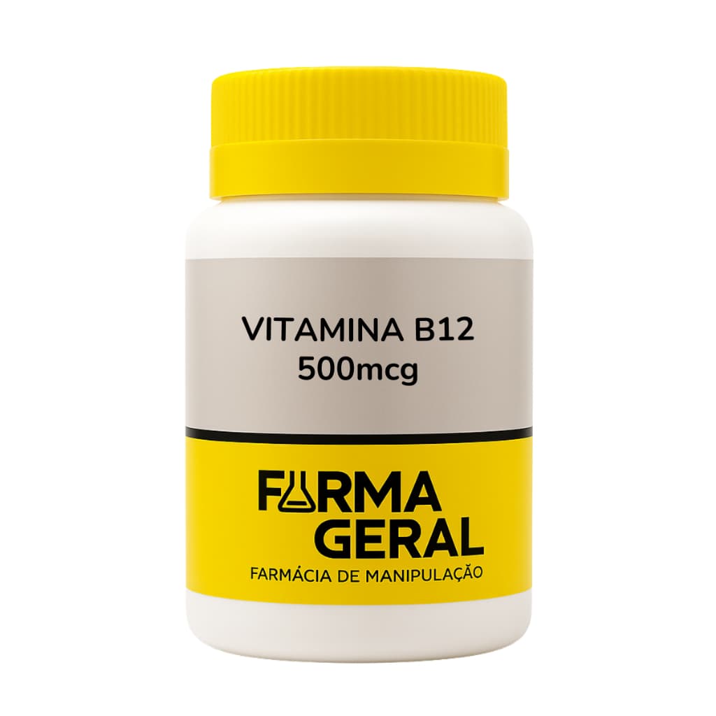Vitamina B12 500mcg Metilcobalamina Suplemento Cérebro Energia 60 Cápsulas