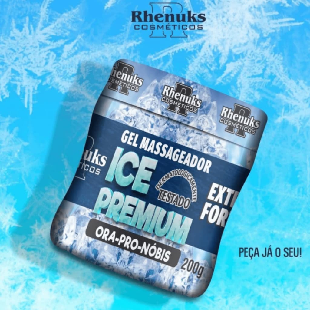 Pomada creme Ice Premium Pomada Gel Rhenuks 200g Pra Dores Musculares e Lesões Mentol e Cânfora Saúde Creme