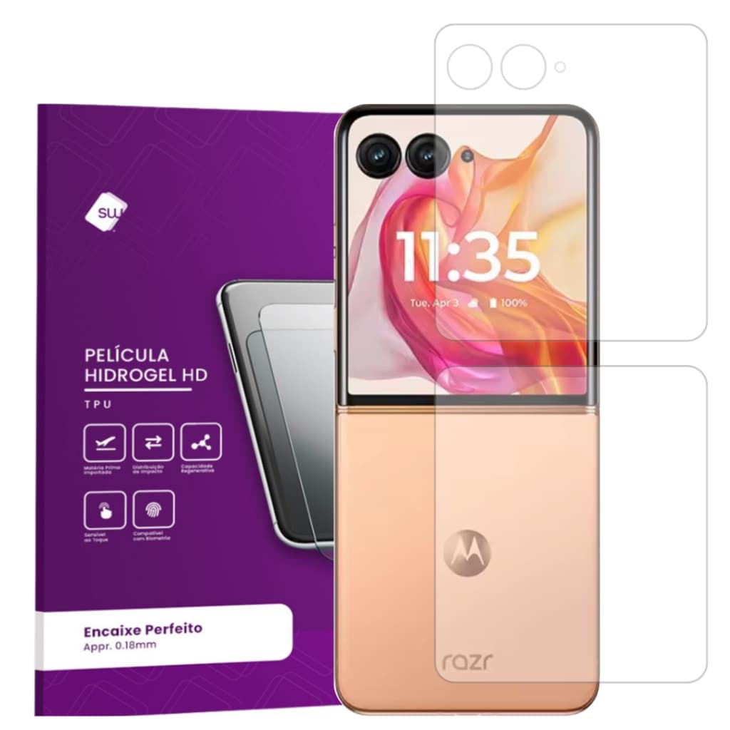 Película Hydrogel Hidrogel Traseira Para Moto Razr 60 / Moto Razr 60 Ultra