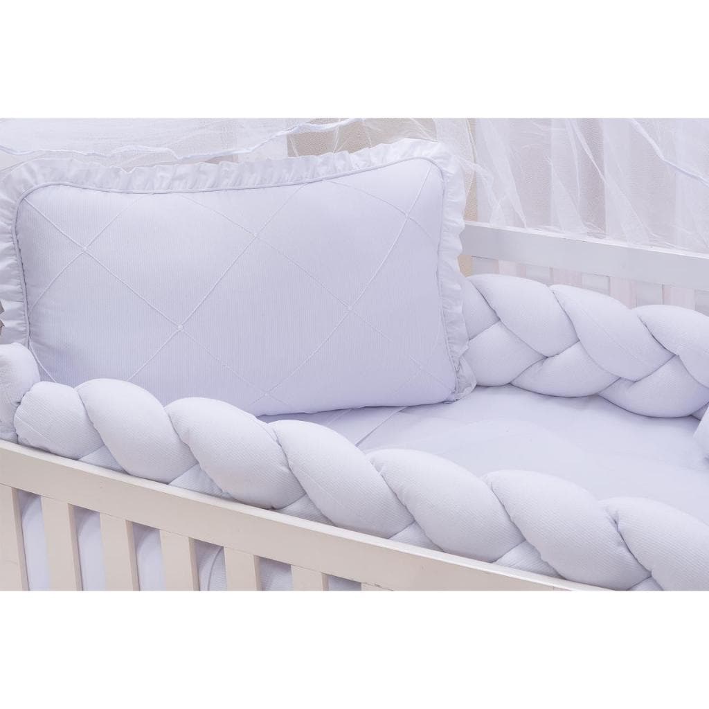KIT ENXOVAL PARA BERÇO BEBÊ MODELO DE TRANÇA 8 PEÇAS NERVURA MENINO/MENINA DELICADO LUXO