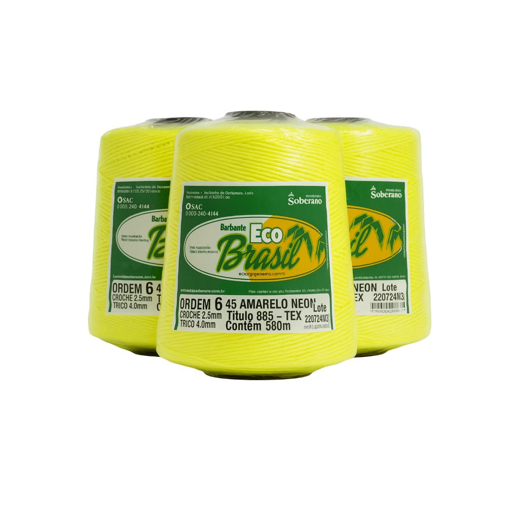 Barbante EcoBrasil Soberano 6 Fios 700g/580m – 85% Algodão - Também disponivel em kit com 5 unidades