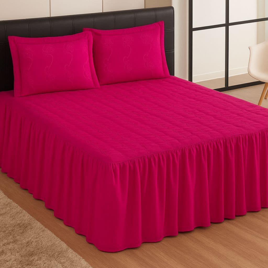 Kit De Jogo Cama Casal Padrão 3 Peças Pink Oferta