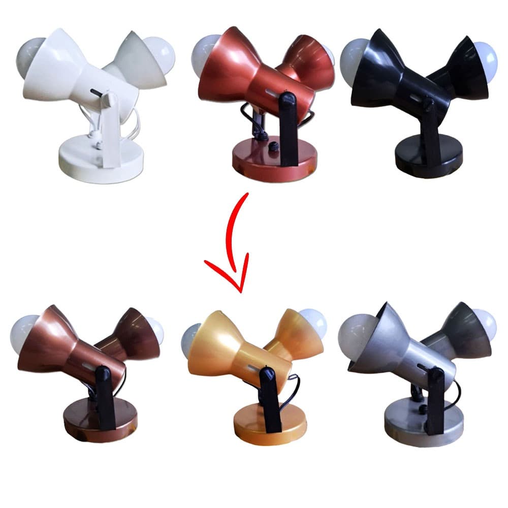 LUMINARIA SPOT CORNETA DIRECIONAVEL 2 LAMPADAS,  DE PLASTICO - GAZPLAST