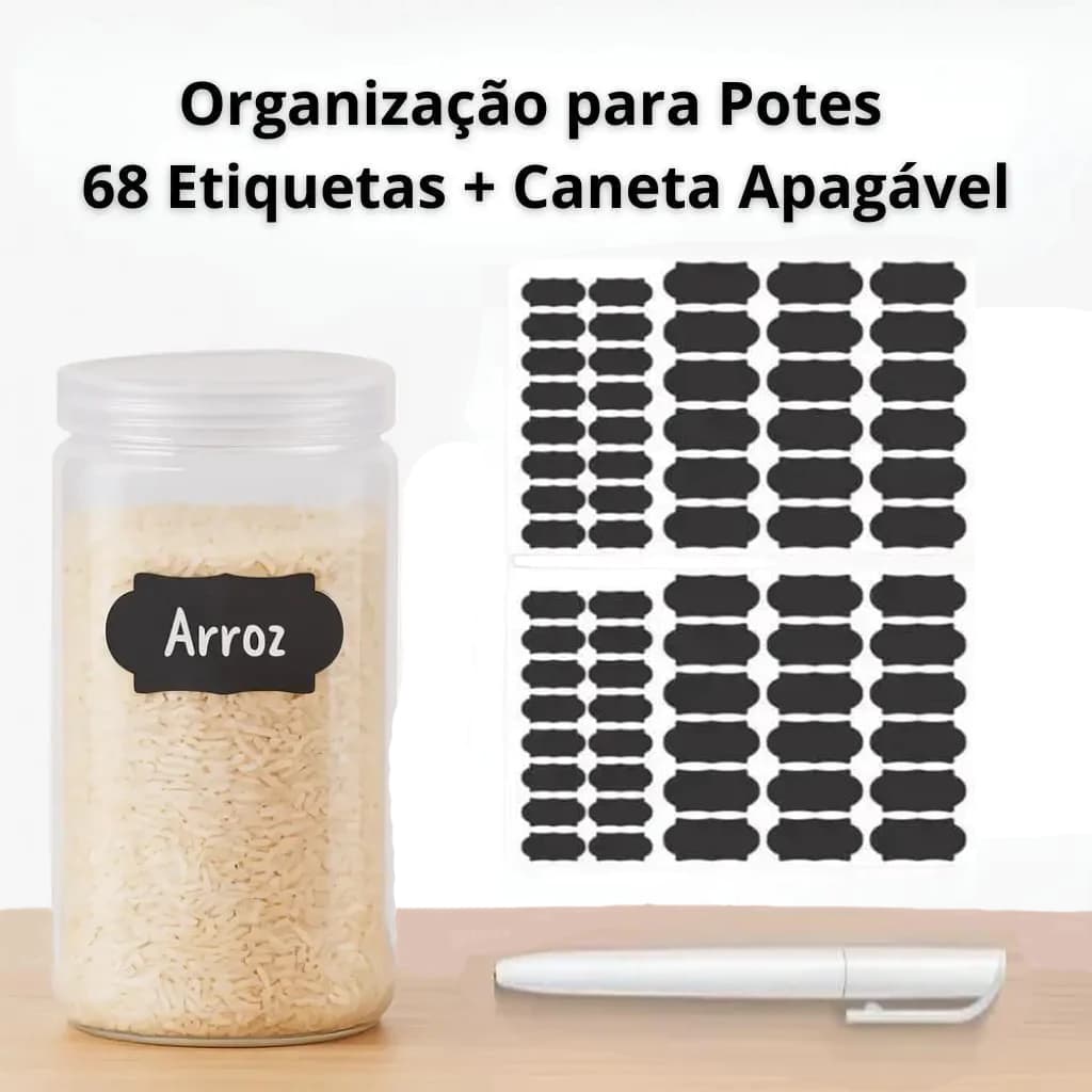 68 Etiquetas Adesivas Com Caneta Para Potes Temperos e Condimentos - Westing - By Bsmix